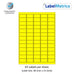 Pantone Yellow A4 Laser Labels - Inkjet Labels - 65 Per Sheet, 39.1mm x 21.2mm (LL65)
