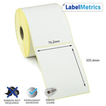 76.2 x 101.6mm Direct Thermal Labels - Permanent Adhesive