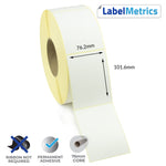 76.2 x 101.6mm Direct Thermal Labels - Permanent Adhesive
