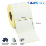 76.2 x 50.8mm Direct Thermal Labels - Removable Adhesive