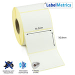 76.2 x 50.8mm Direct Thermal Labels - Freezer Adhesive
