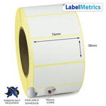 76 x 38mm Direct Thermal Labels - Removable Adhesive