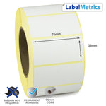 76 x 38mm Direct Thermal Labels - Permanent Adhesive