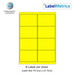 Pantone Yellow A4 Laser Labels - Inkjet Labels - 8 Per Sheet (99.1mm x 67.7mm) LL08