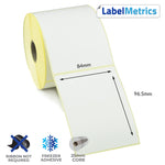 84 x 96.5mm Direct Thermal Labels - Freezer Adhesive
