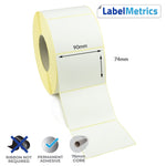90 x 74mm Direct Thermal Labels - Permanent Adhesive