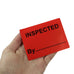 Inspected By, printed labels. 100mm x 75mm. Black Print / Red Label.