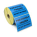 Previously Frozen, printed labels. 100mm x 75mm. Black Print / Blue Label.
