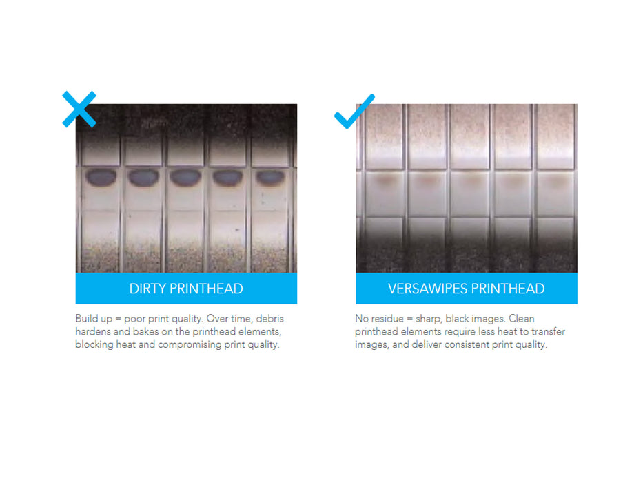 50 x Versawipes, Individual sachets - Help reduce premature print head failure.